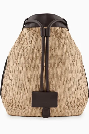 Giorgio Armani Raffia and leather backpack