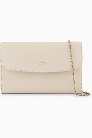 Giorgio Armani ASV La Prima clutch bag with shiny leather shoulder strap
