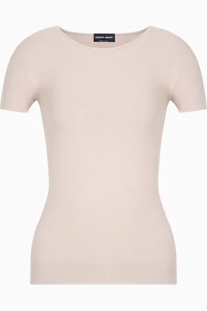 Giorgio Armani Links-stitch viscose short-sleeved jumper