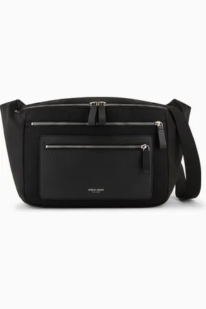 Giorgio Armani ASV nylon and pebbled leather large crossbody bag