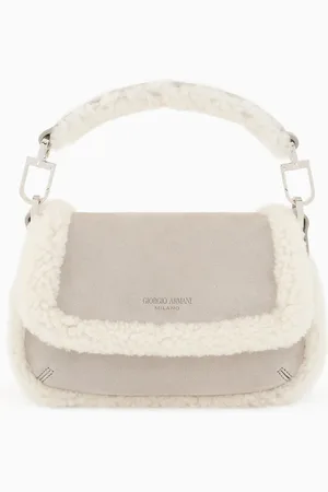 Giorgio Armani Neve la Prima Soft mini bag in suede and sheepskin