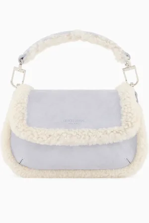 Giorgio Armani Neve la Prima Soft mini bag in suede and sheepskin