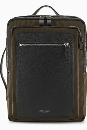 Giorgio Armani ASV nylon and pebbled-leather backpack