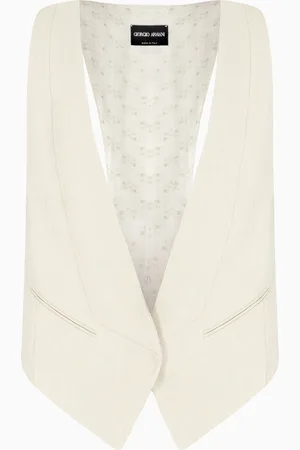 Giorgio Armani Single-breasted waistcoat in canneté cotton and viscose