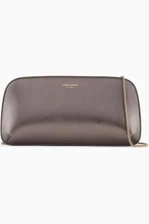 Giorgio Armani Lamé leather la Prima horizontal clutch bag