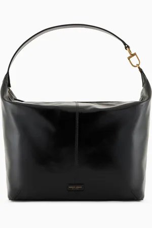 Giorgio Armani La Prima Soft oversized hobo bag in patent nappa leather