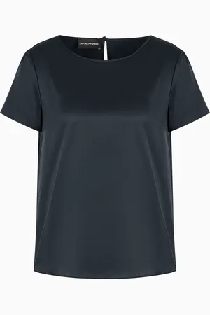 Emporio Armani Short-sleeved silk satin blouse