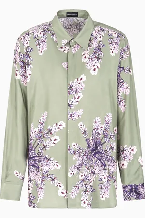 Emporio Armani Fluid viscose shirt with a floral print