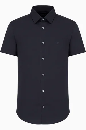 Emporio Armani Short-sleeved, stretch nylon-blend shirt