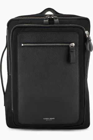Giorgio Armani ASV nylon and pebbled-leather backpack