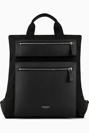 Giorgio Armani ASV convertible shopper bag in nylon and pebbled leather