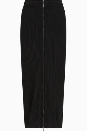 Emporio Armani Smooth ottoman full-zip pencil skirt
