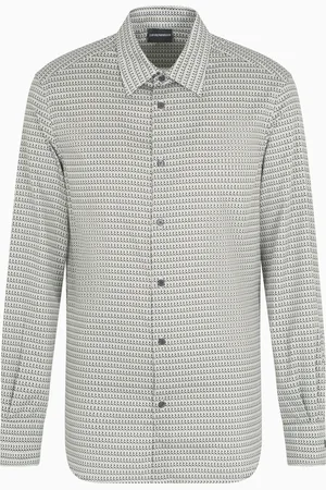 Emporio Armani Printed-pattern stretch cotton shirt