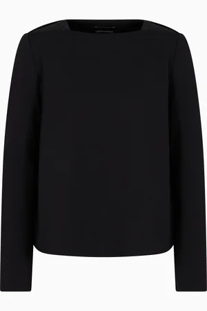 Emporio Armani Interlock jersey sweatshirt with micro-stud inserts