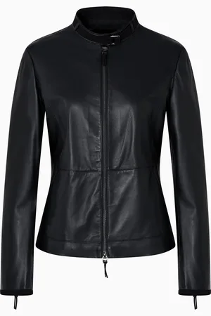 Emporio Armani Semi-aniline lambskin nappa leather and linen jacket