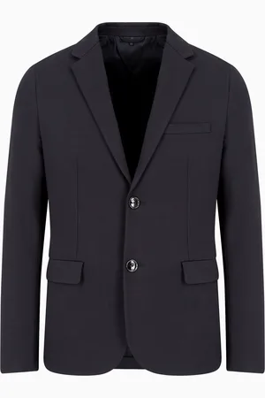 Emporio Armani Stitched-jersey single-breasted jacket