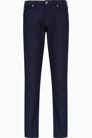 Emporio Armani J06 Slim-fit, cotton-blend trousers with micro-armure polka dots