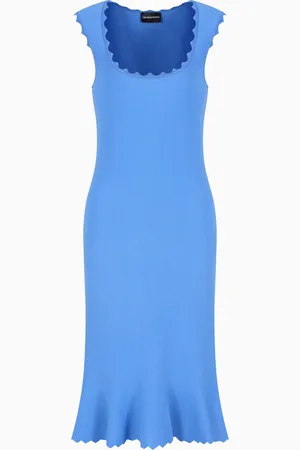 Emporio Armani Knitted dress with scalloped edges
