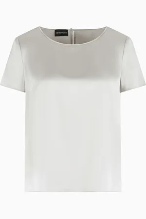Emporio Armani Short-sleeved silk satin blouse