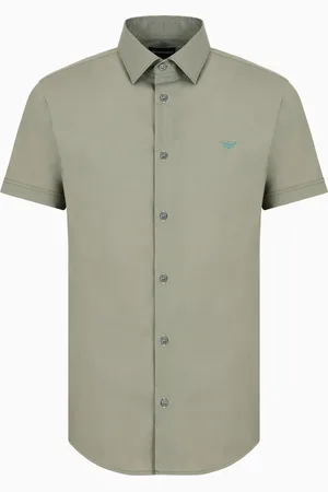 Emporio Armani Short-sleeved, stretch nylon-blend shirt