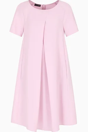 Emporio Armani Techno cady flared dress with oversized godet pleat