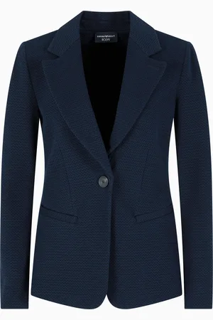 Emporio Armani Icon single-breasted jacket in an embossed jacquard knit jersey