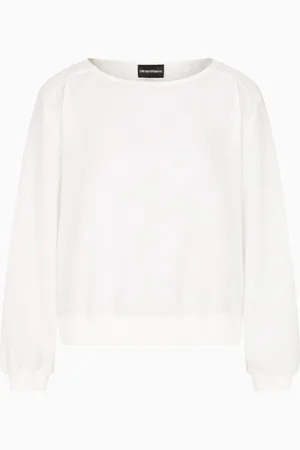 Emporio Armani Fluid crêpe round-neck blouse