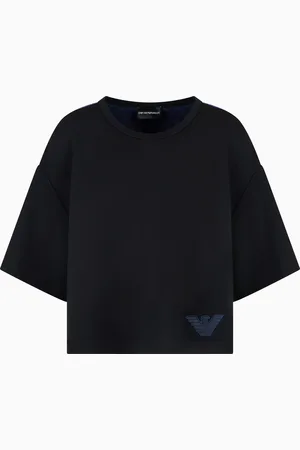Emporio Armani Short-sleeved interlock jersey sweatshirt