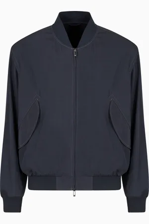 Emporio Armani Viscose-nylon blouson with bomber-jacket collar