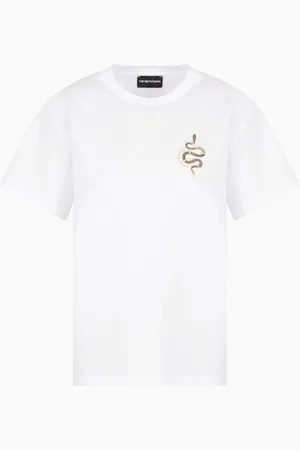 Emporio Armani ASV Mercerised jersey T-shirt with Lunar New Year embroidery