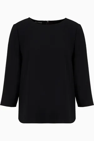 Emporio Armani Envers-satin blouse with 3/4 sleeves