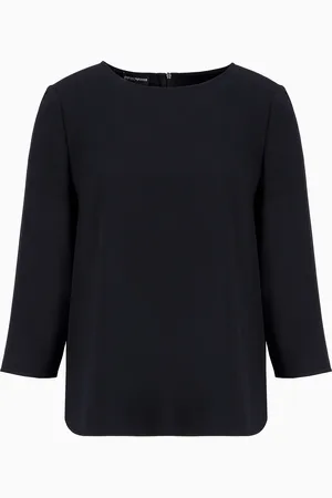 Emporio Armani Envers-satin blouse with 3/4 sleeves