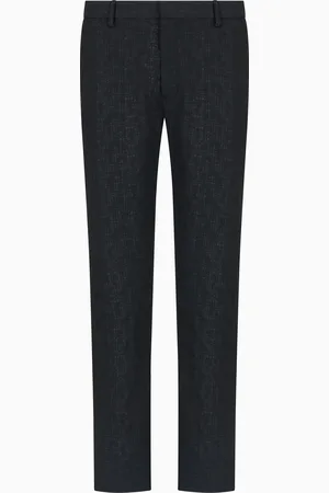 Emporio Armani Printed seersucker fabric chinos