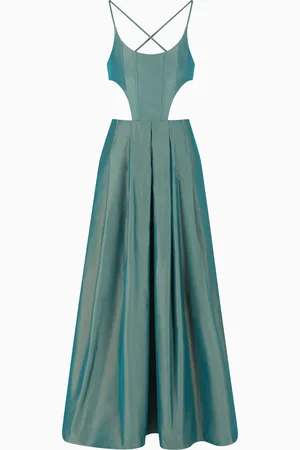 Emporio Armani Taffeta long dress with cut-out detail