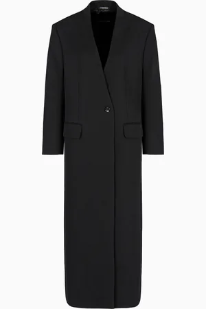 Emporio Armani Wrap coat in compact wool cover fabric