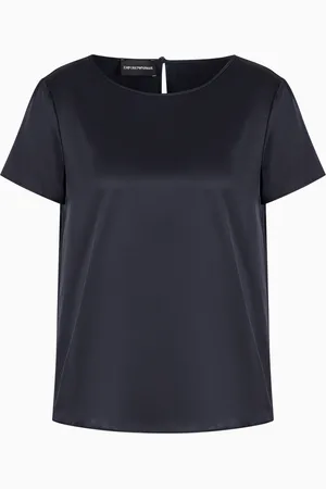 Emporio Armani Short-sleeved silk satin blouse