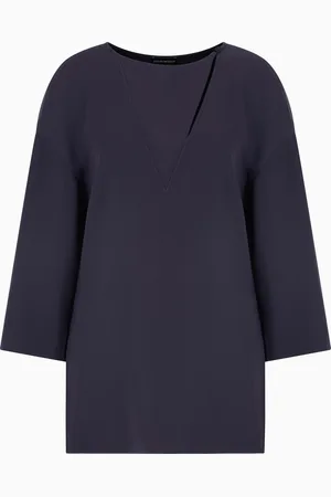 Emporio Armani Technical cady blouse with laser cuts