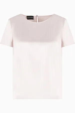 Emporio Armani Short-sleeved silk satin blouse