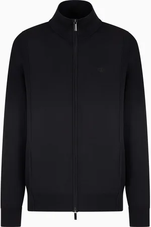 Emporio Armani Plain-knit full-zip cardigan