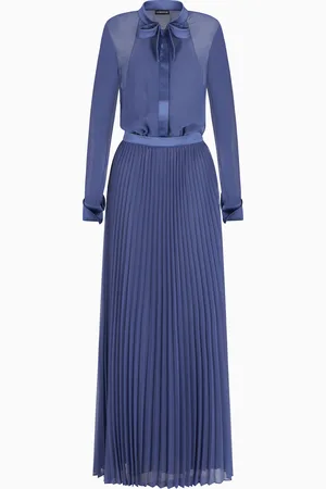 Emporio Armani Technical georgette two-piece effect long dress