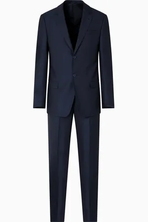 Emporio Armani Single-breasted suit in micro-design high-twist virgin wool