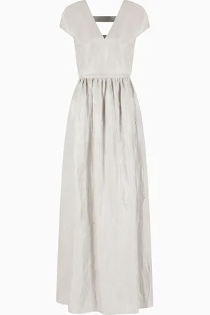 Emporio Armani Linen V-neck long dress