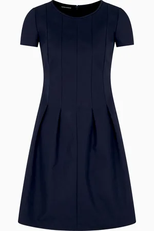 Emporio Armani Couture cotton blend dress with pleats