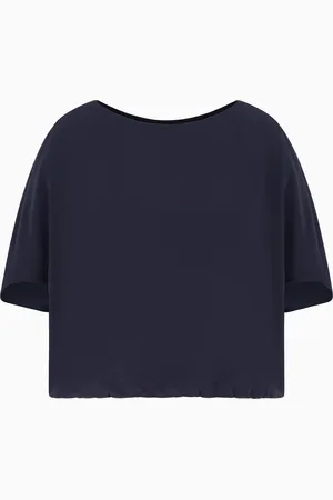 Emporio Armani Technical cady blouse with gathered hem