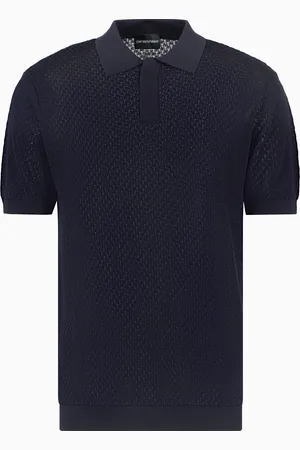 Emporio Armani Micro-pattern jacquard knit Polo shirt
