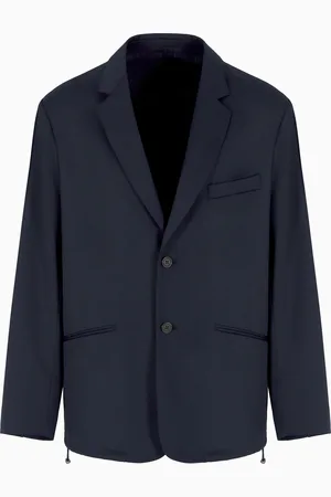 Emporio Armani Single-breasted jacket in a lightweight virgin-wool blend twill