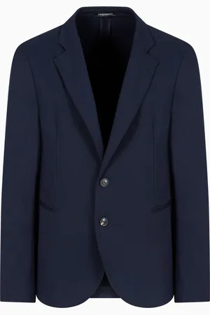 Emporio Armani Single-breasted jacket in technical stretch gabardine