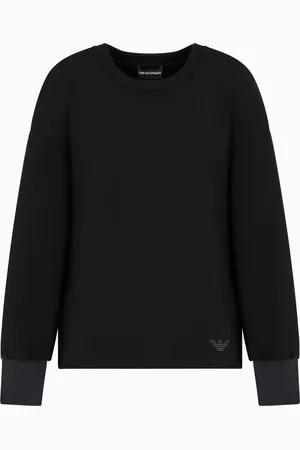 Emporio Armani Scuba fabric sweatshirt with side slits