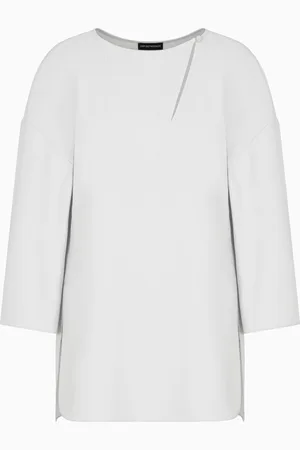 Emporio Armani Technical cady blouse with laser cuts