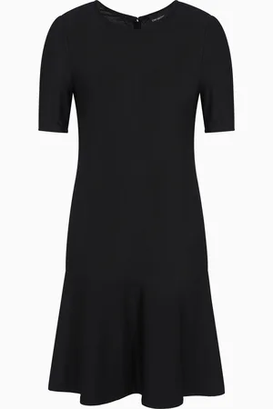 Emporio Armani Viscose crêpe jersey dress with frill